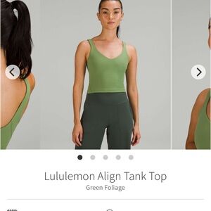 lululemon athletica Women's Green Tank Top